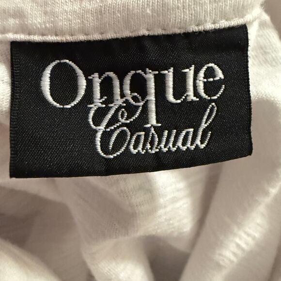 Onque Casual White Eyelet Embroidered Lightweight Sweater Women Large Chic - Picture 5 of 6